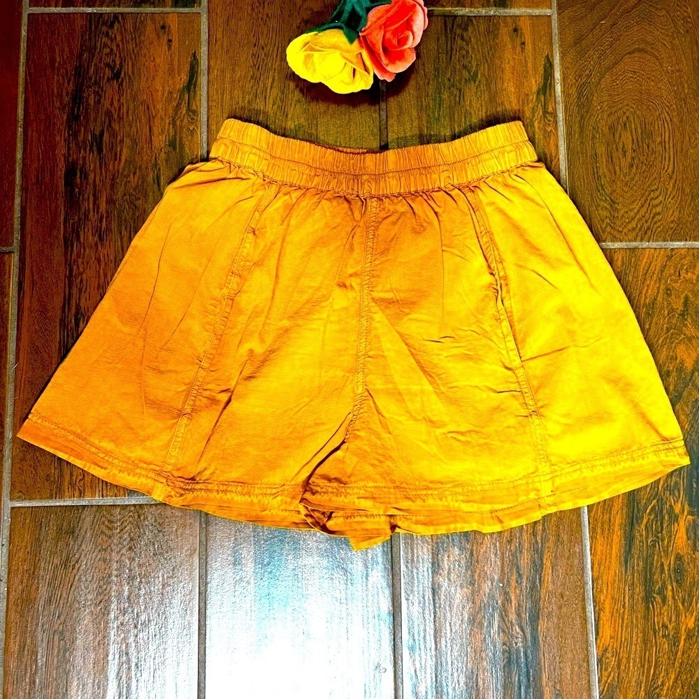 Free people high rise urban mustard yellow tan shorts - Picture 2 of 5